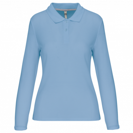 Polo antibacteriano manga larga mujer