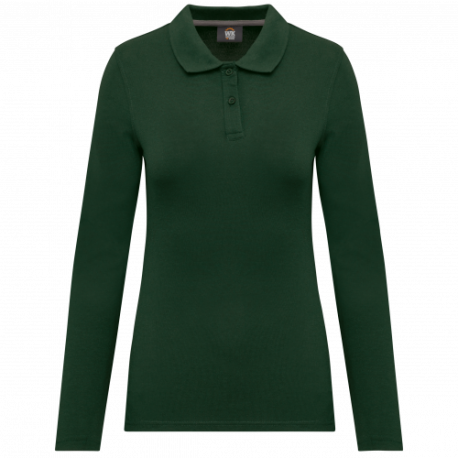 Polo antibacteriano manga larga mujer