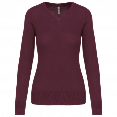 Jersey cuello de pico mujer