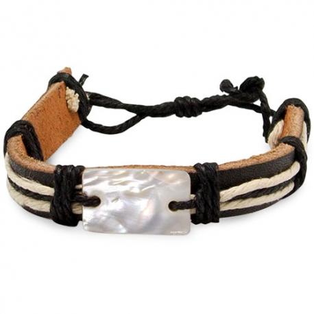 Pulsera piel/nacar 