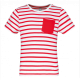 Camiseta corta marinero a rayas con bolsillo para niños Ref.TTK379-RAYA BLANCA/ROJA