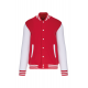 Cazadora béisbolera de felpa niños Ref.TTK498-ROJO BLANCO