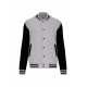 Cazadora béisbolera de felpa niños Ref.TTK498-OXFORD GREY/BLACK