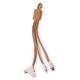Cable cargador 4 en 1 elaborado en corcho y fibra de trigo SEVEK Ref.RCR1093-CRUDO 