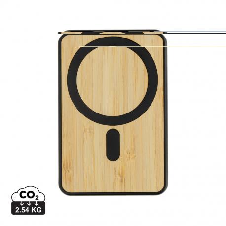 Powerbank magnético bambú Zen RCS de RPET 5.000mAh