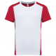 Camiseta de deporte ecorresponsable bicolor infantil Ref.TTPA4016-BLANCO ROJO