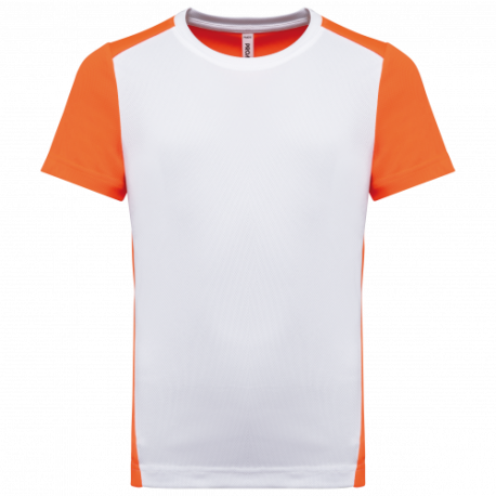 Camiseta de deporte ecorresponsable bicolor infantil