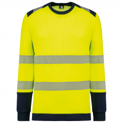 Camiseta de seguridad reciclada cuello redondo manga larga unisex