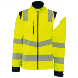 Chaqueta softshell de seguridad reciclada con mangas amovibles unisex