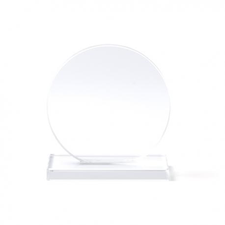 Trofeo de cristal de diseño circular con base rectangular VENKI