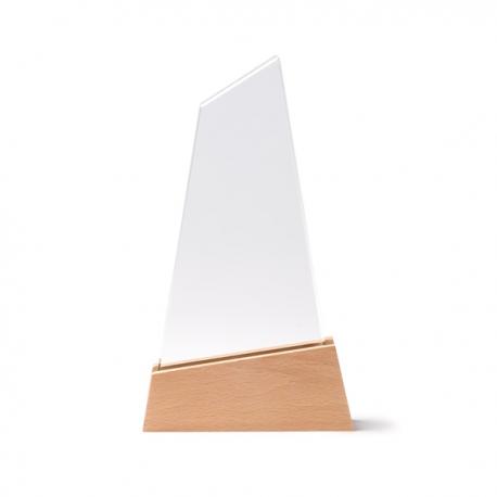 Trofeo de cristal de diseño náutico con base de bambú NAVIS