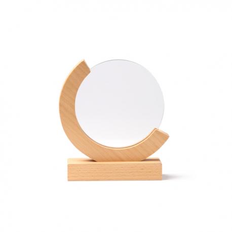 Trofeo de cristal en forma circular y base de bambú GLOBE