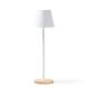 Lámpara con cuerpo metálico y base de bambú BARROW Ref.RLP1745-BLANCO 
