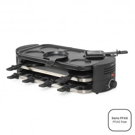 Aparato para raclette, pizzas y crepes para 8 personas DOC337