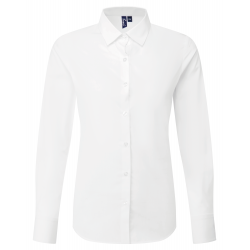 Camisa popelina recyclight manga larga mujer