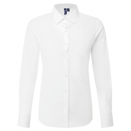Camisa popelina recyclight manga larga mujer