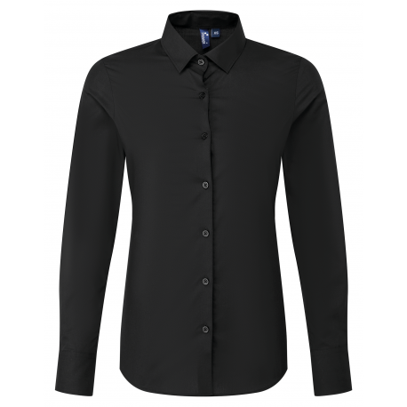 Camisa popelina recyclight manga larga mujer