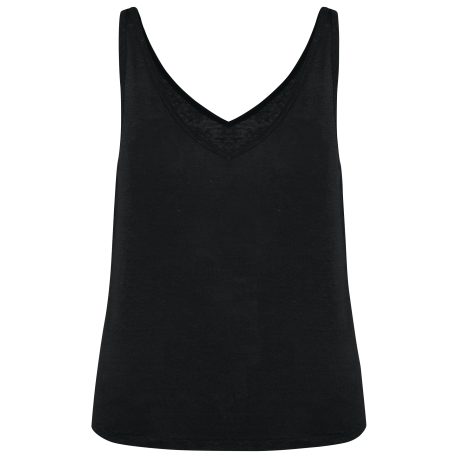 Camiseta de tirantes de lino mujer
