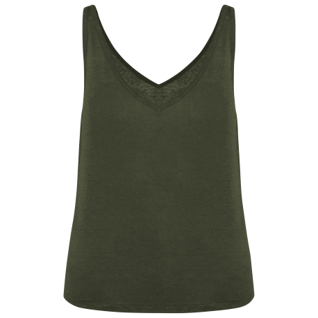 Camiseta de tirantes de lino mujer