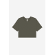 Camiseta crop mujer Ref.TTBE6482-VERDE MILITAR