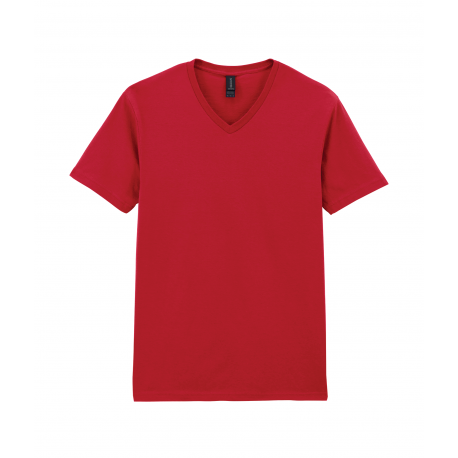 Camiseta de algodón softstyle cuello de pico hombre