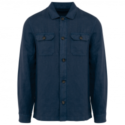 Sobrecamisa efecto lavado de lino hombre