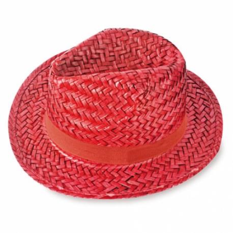 Sombrero paja capo rojo
