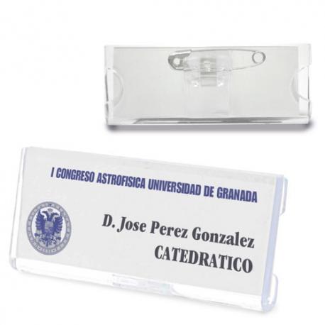 Identificador rectangular de 2.6x7cm