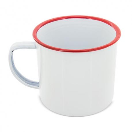 Mug retro metálica esmaltada con reborde 350ml