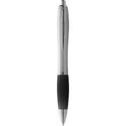 Bolígrafo nash de color plata con grip de color y tinta negra