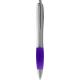 Bolígrafo plateado con empuñadura de color Nash Ref.PF106355-MORADO/PLATA 