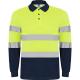 Polo técnico manga larga de alta visibilidad Polaris L/S Ref.RHV9306-MARINO/AMARILLO FLUOR