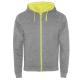 Chaqueta de felpa no perchada Fuji Ref.RSU1105-GRIS/AMARILLO FLUOR