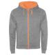 Chaqueta de felpa no perchada Fuji Ref.RSU1105-GRIS/NARANJA FLUOR