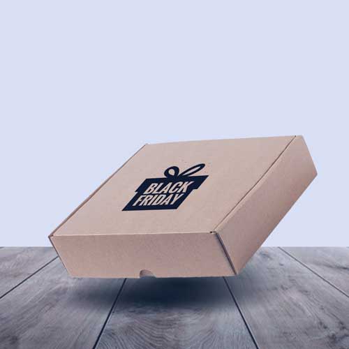 Caja mediana de acabado kraft