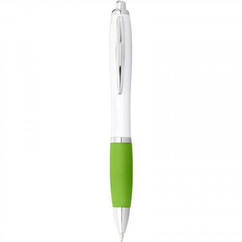 Bolígrafo nash blanco con grip de color y tinta negra