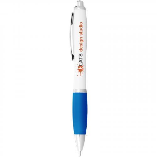 Bolígrafo nash blanco con grip de color Nash blanco con grip de color