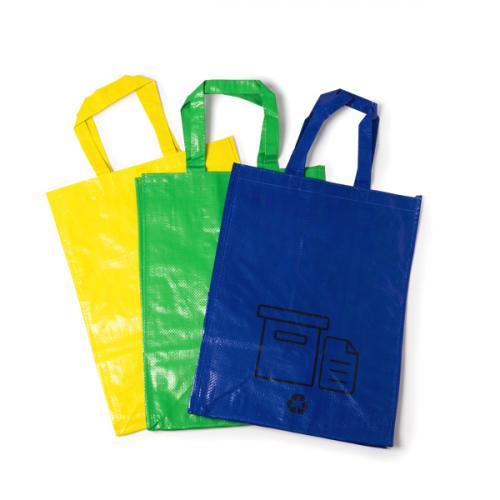 Set de 3 bolsas de reciclaje realizadas en resistente pp-woven