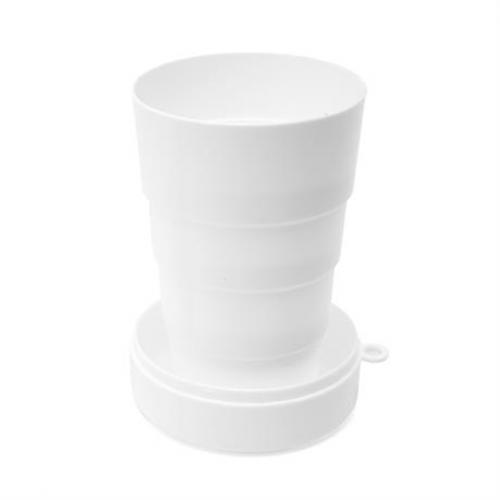 Vaso plegable anti-bacterias con tapa y mosquetón plateado de transporte  GOSTO