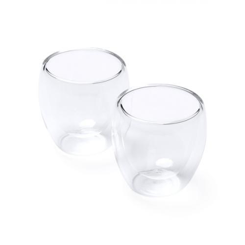 Juego 4 Vasos Café Cristal Doble Pared De Borosilicato 100ml, Set