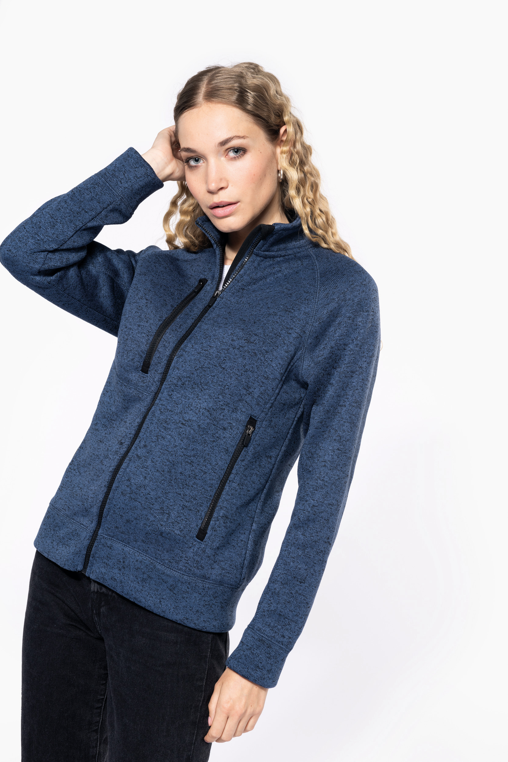 Chaqueta jaspeada con mujer