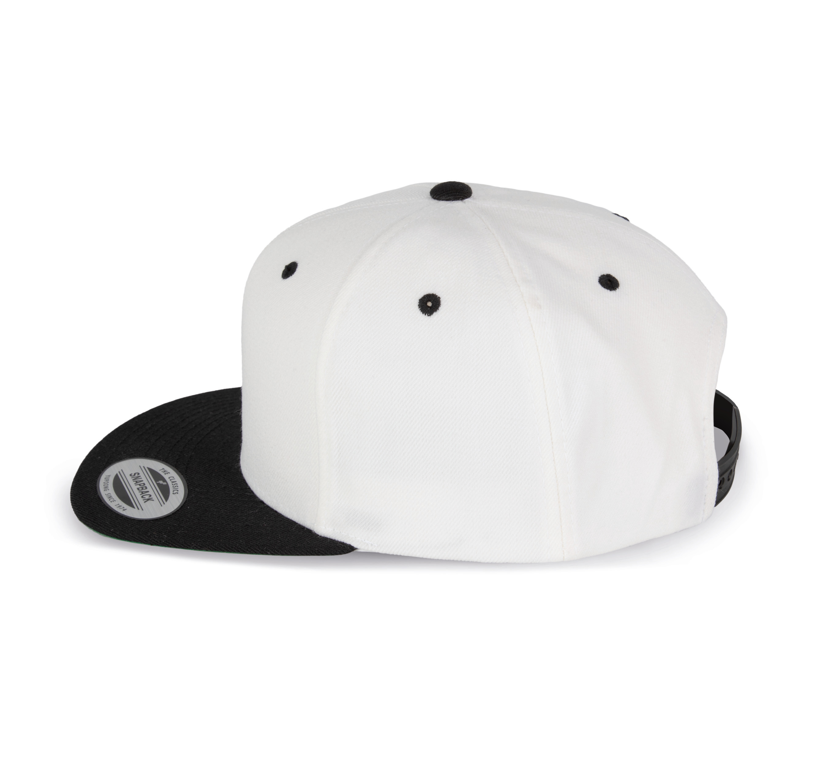 Gorra de algodón ligero de 6 paneles/Blanco, Blanco