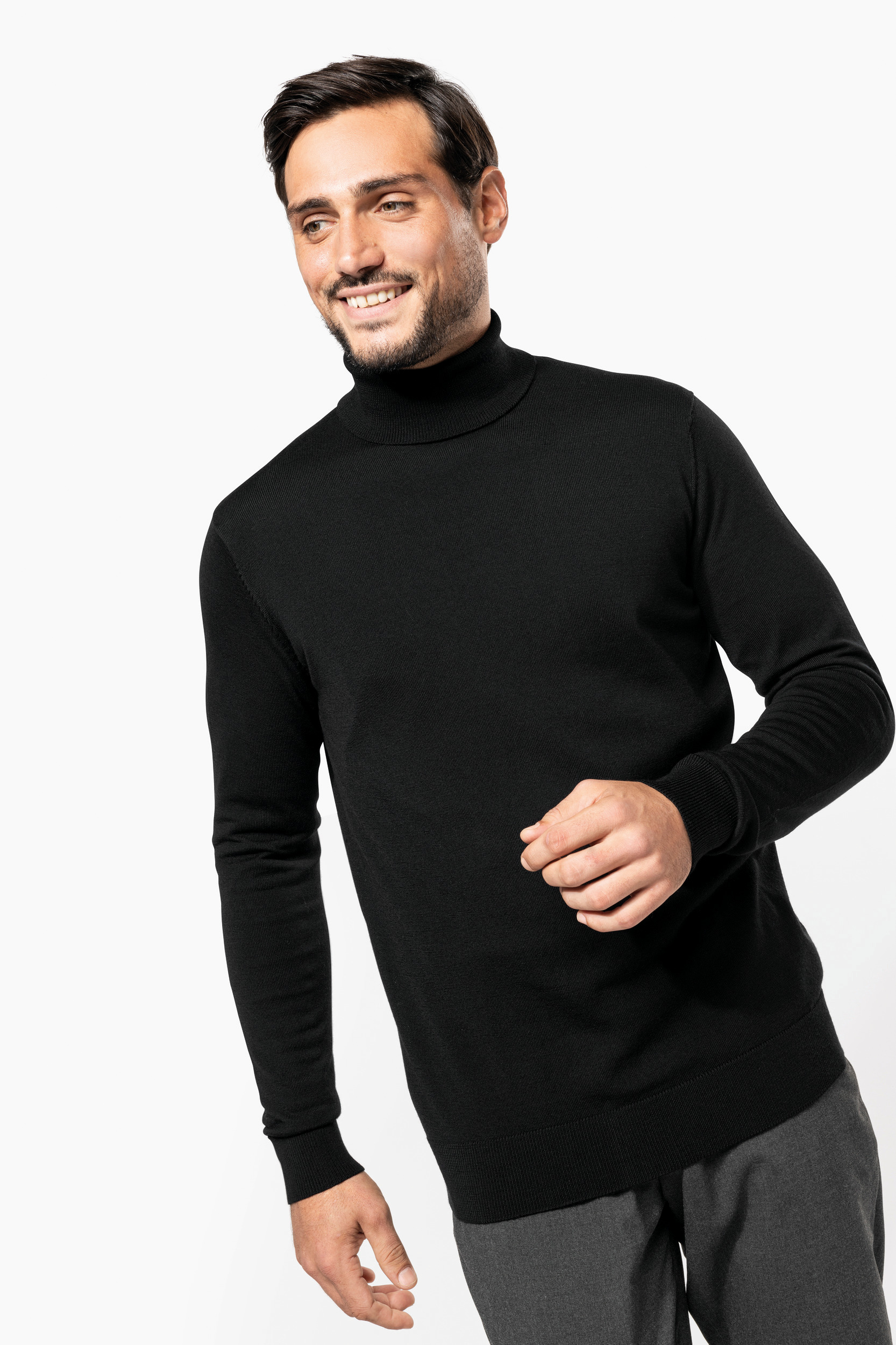 Jersey 100% lana merino cuello alto - Hombre