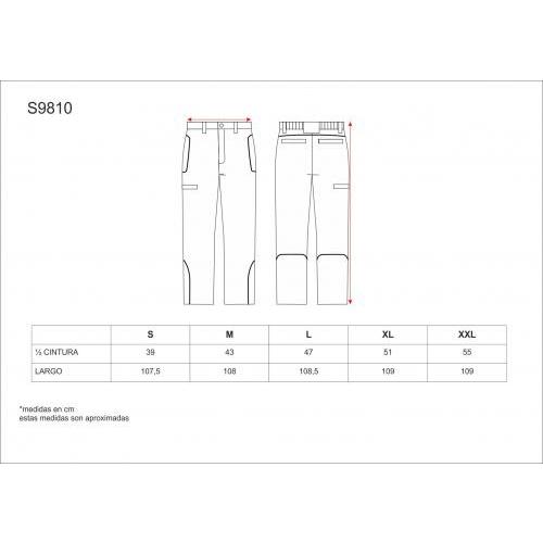 Pantalón Workshell con cordón reflectante WORKTEAM S9810