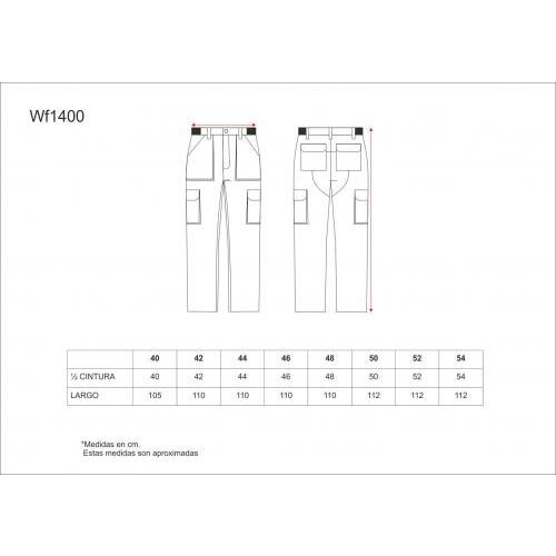 Pantalón linea 4 con elástico en cintura WORKTEAM WF1400