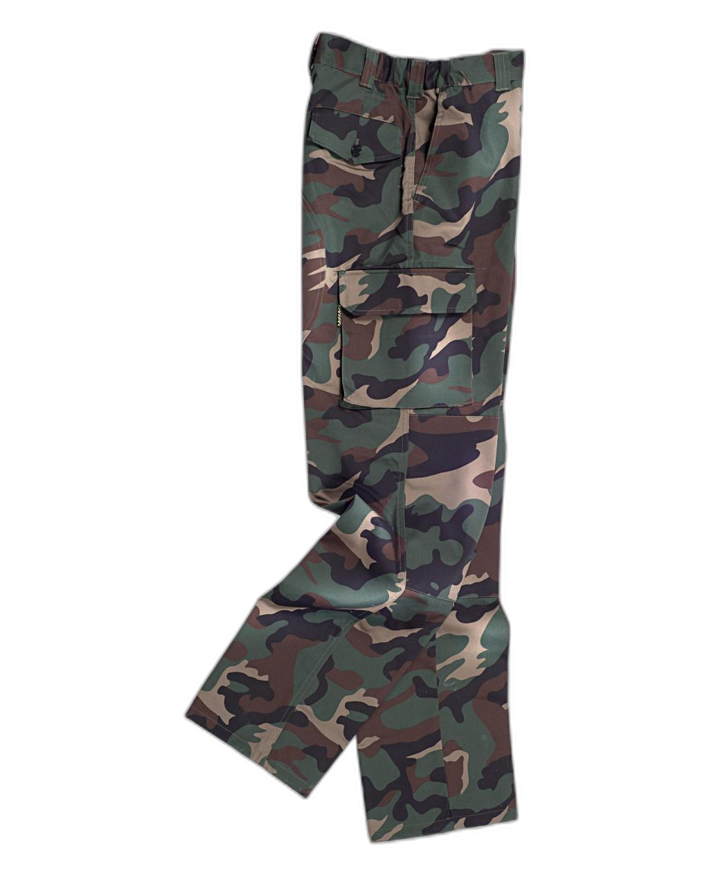 Pantalón de camuflaje con refuerzos y multibolsillos WORKTEAM S3350