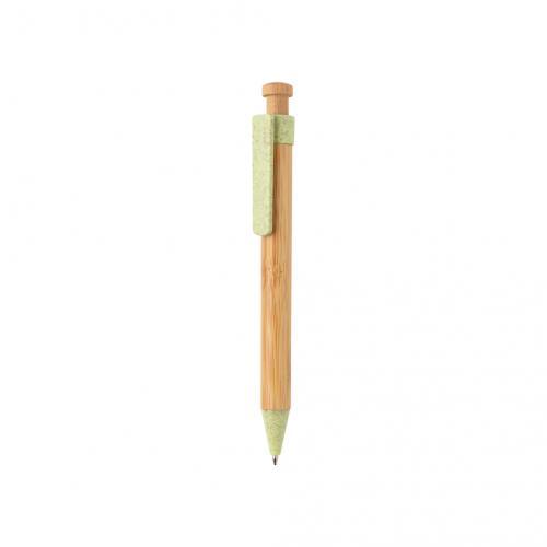 Bolígrafo de bambú con clip de trigo