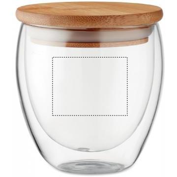 Vaso Térmico Sostenible de Cristal Doble Capa y tapa Bambú para Person